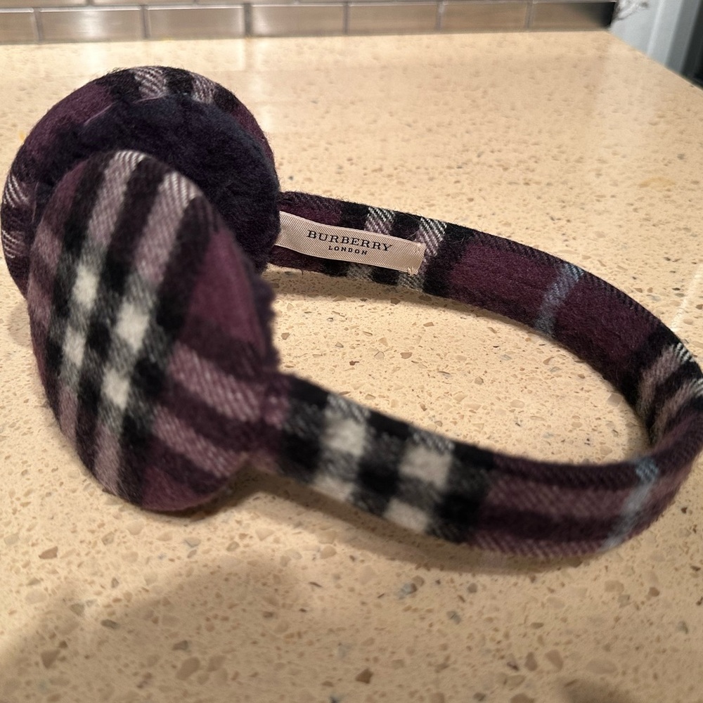 Vintage Burberry House Check Cashmere Earmuffs